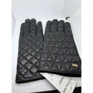 Michael Kors Black Quilted Leather Gloves